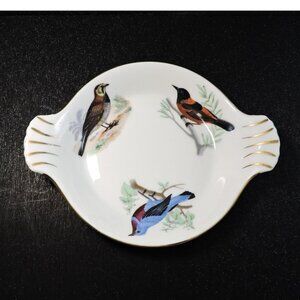 Vintage Dish With Birds MCM Fireproof Porcelain Louis Lourioux Le Faune